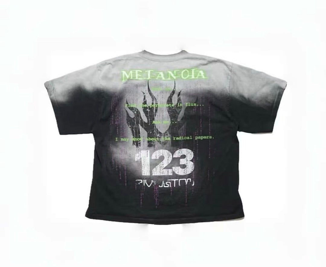 RRR123 Rivington Metanoia 123 Dark Cyber Graphic Oversized Tee