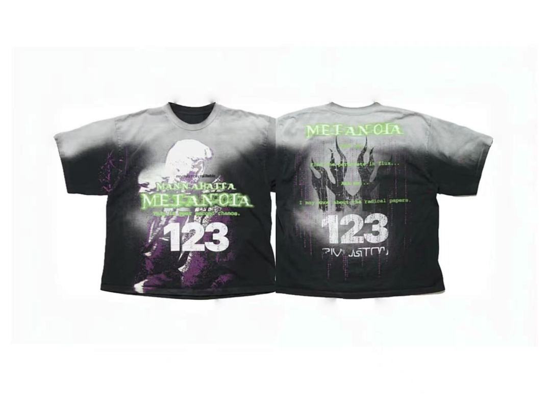 RRR123 Rivington Metanoia 123 Dark Cyber Graphic Oversized Tee