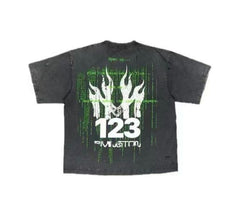 RRR123 Rivington Matrix Rain Code 123 Oversized Graphic Short‑Sleeve Tee