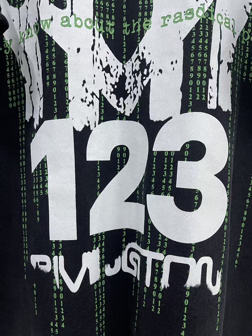 RRR123 Rivington Matrix Rain Code 123 Oversized Graphic Short‑Sleeve Tee