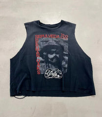 Play Hollywood Sepulveda Print Distressed Cut‑Off Tank Top