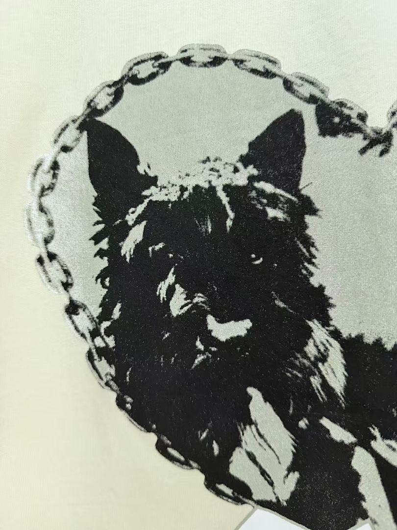 Play‑Hollywood Toto Heart Dog Print Cropped Tee