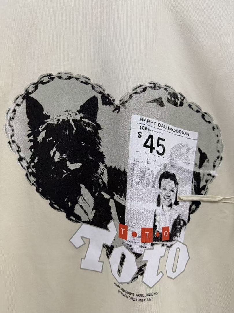 Play‑Hollywood Toto Heart Dog Print Cropped Tee