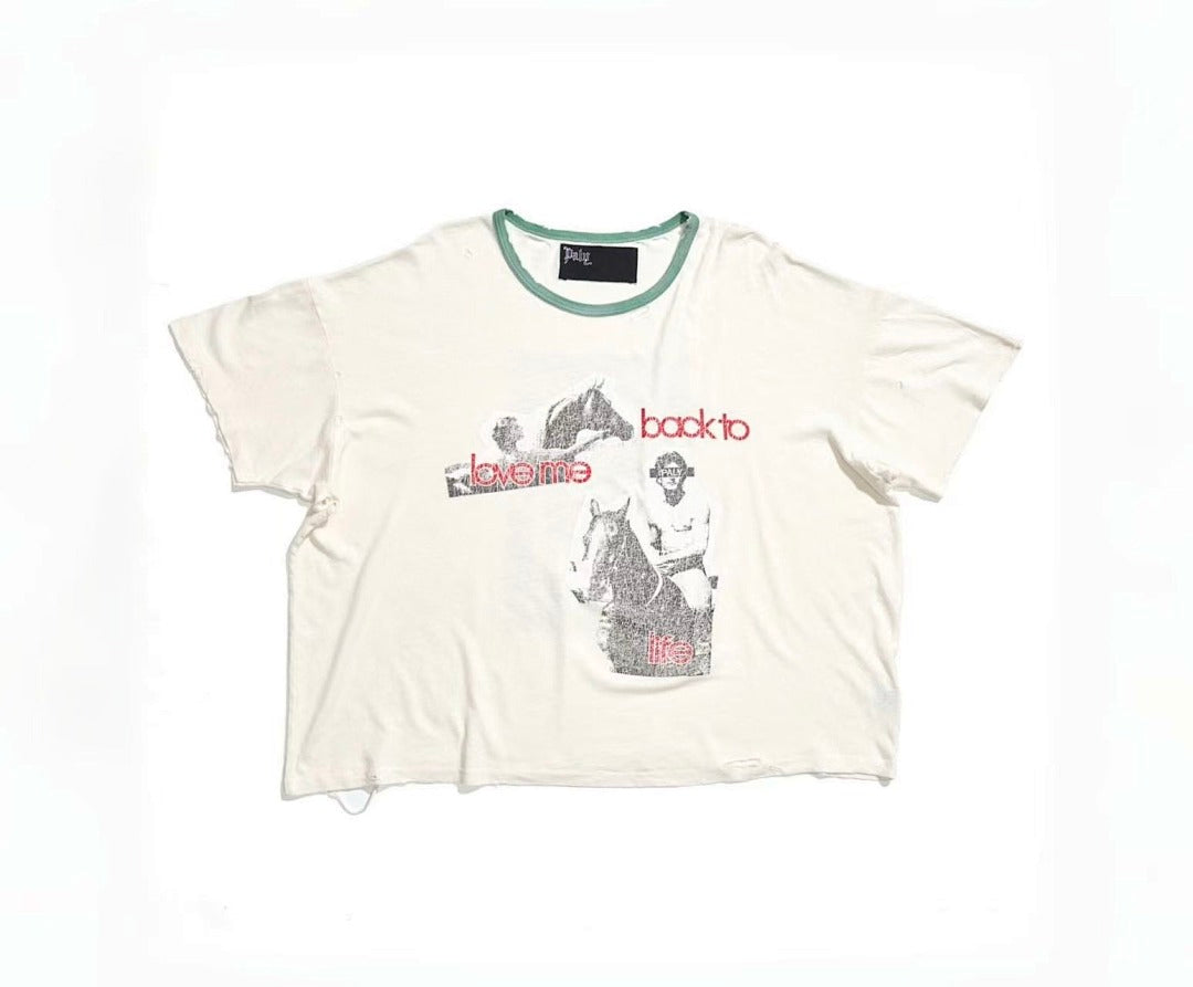 Play Hollywood Back To Life Print Cropped Tee