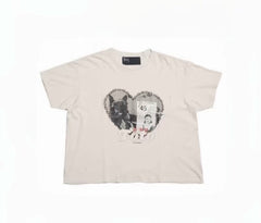 Play‑Hollywood Toto Heart Dog Print Cropped Tee