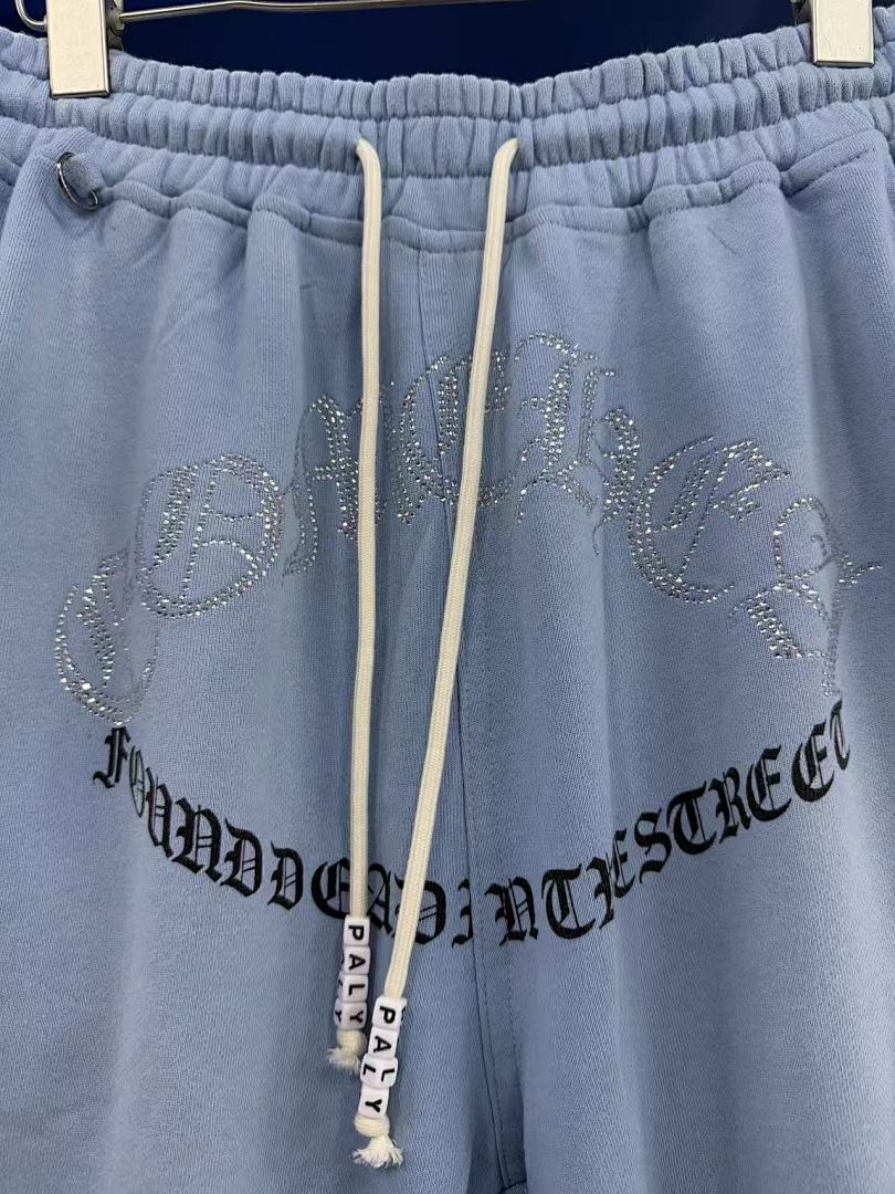 Play Hollywood Washed‑Blue Frayed Sweat Shorts