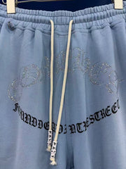 Play Hollywood Washed‑Blue Frayed Sweat Shorts