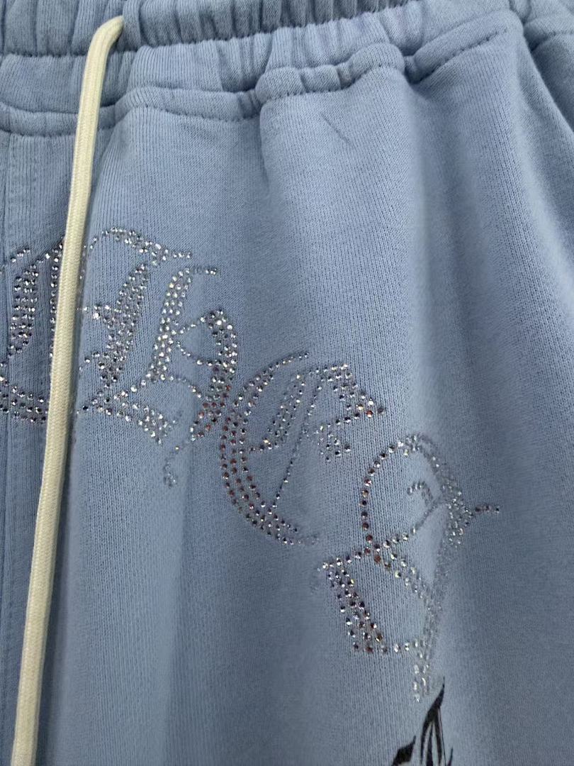 Play Hollywood Washed‑Blue Frayed Sweat Shorts