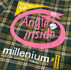 Street Ace Angle Inside Graphic Print Vintage Green Plaid Shirt