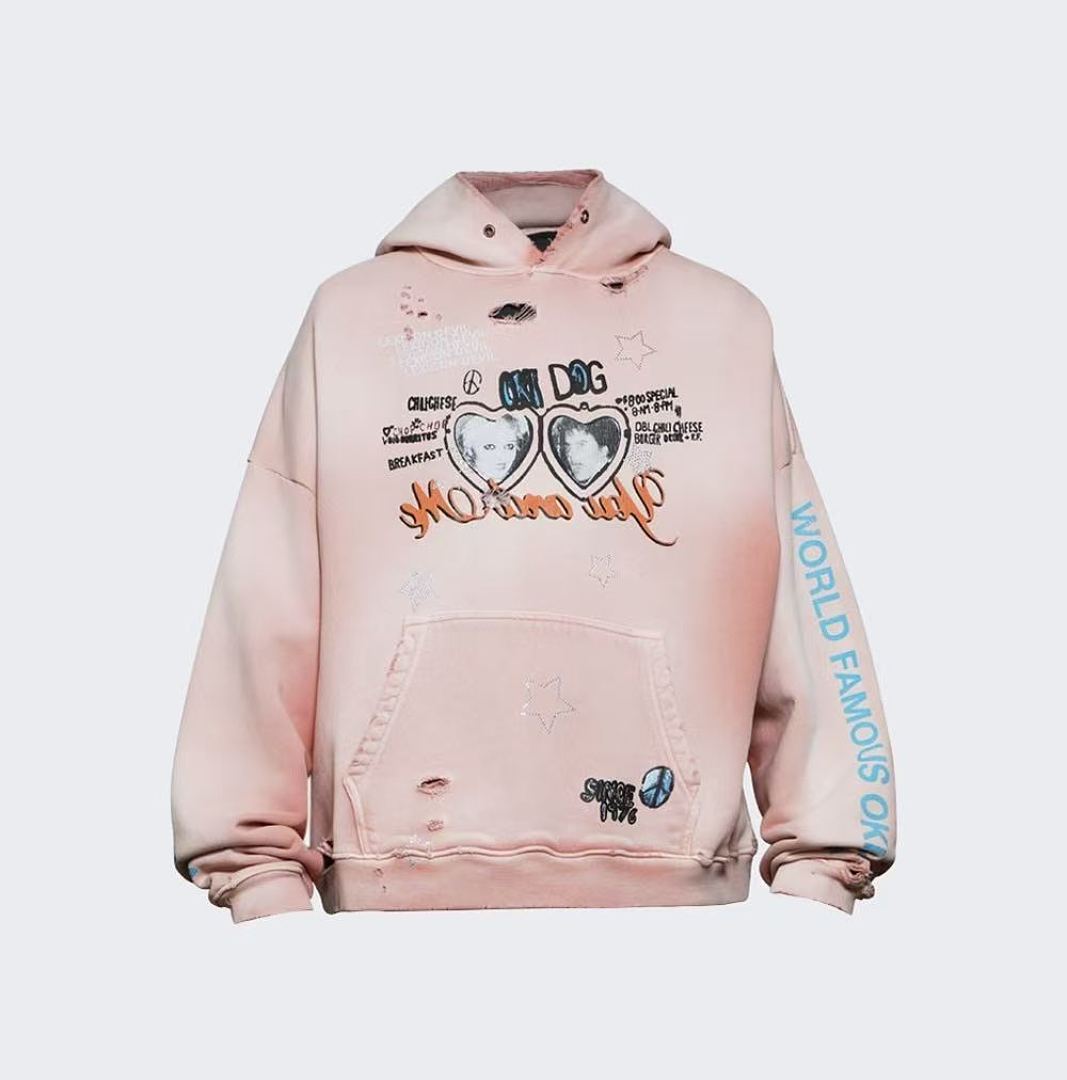 Play Hollywood OKI DOG Heart Portrait Hoodie