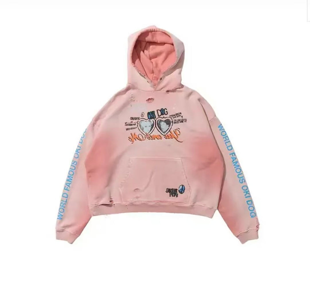 Play Hollywood OKI DOG Heart Portrait Hoodie
