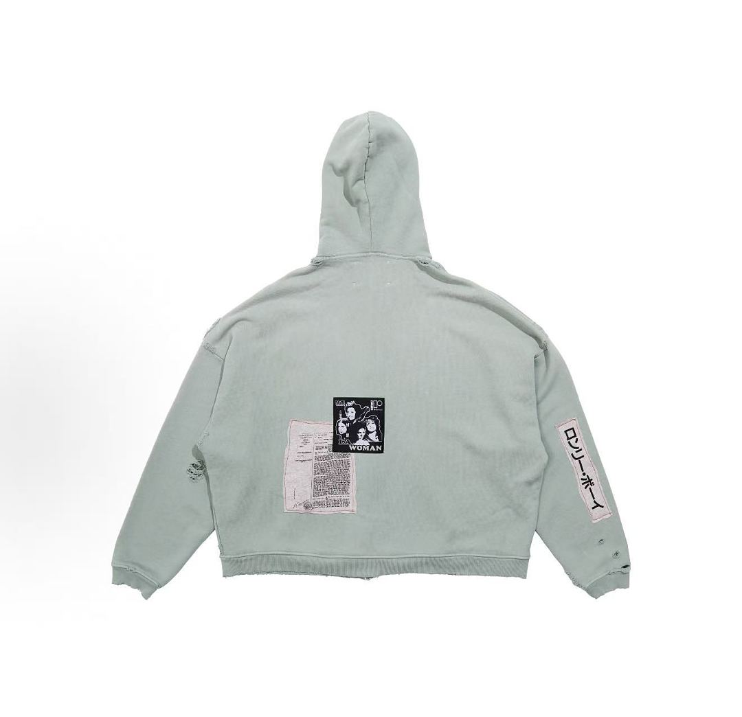 Play Hollywood Patch Graphic Zip‑Up Hoodie
