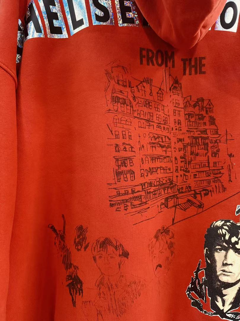 Play Hollywood Orange Vintage Graphic Hoodie