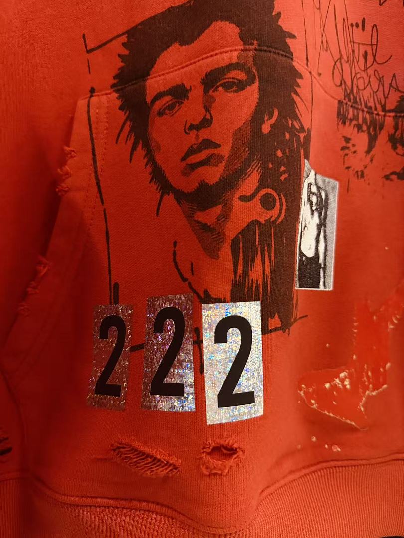 Play Hollywood Orange Vintage Graphic Hoodie
