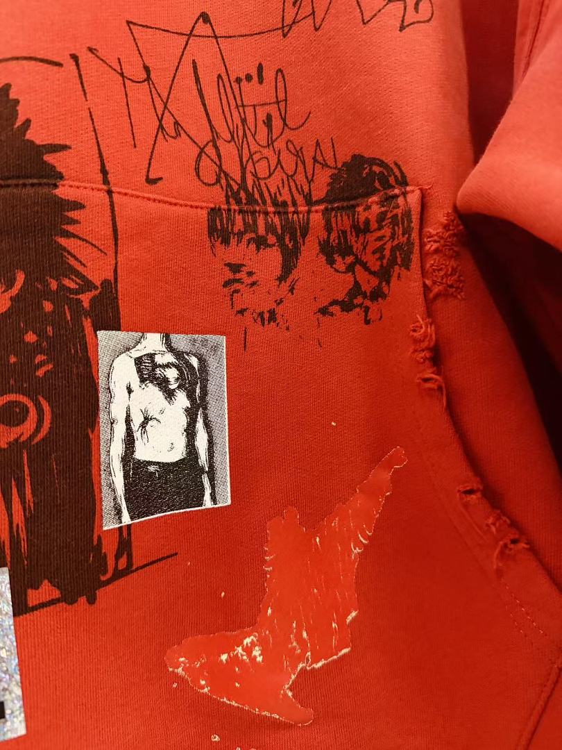 Play Hollywood Orange Vintage Graphic Hoodie