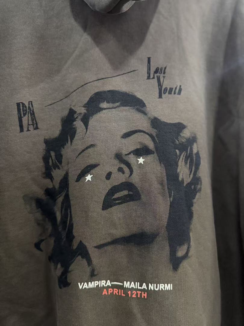 Play Hollywood Black Madonna Portrait Hoodie