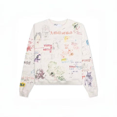 Play Hollywood Full‑Print Sketch Crewneck Sweatshirt