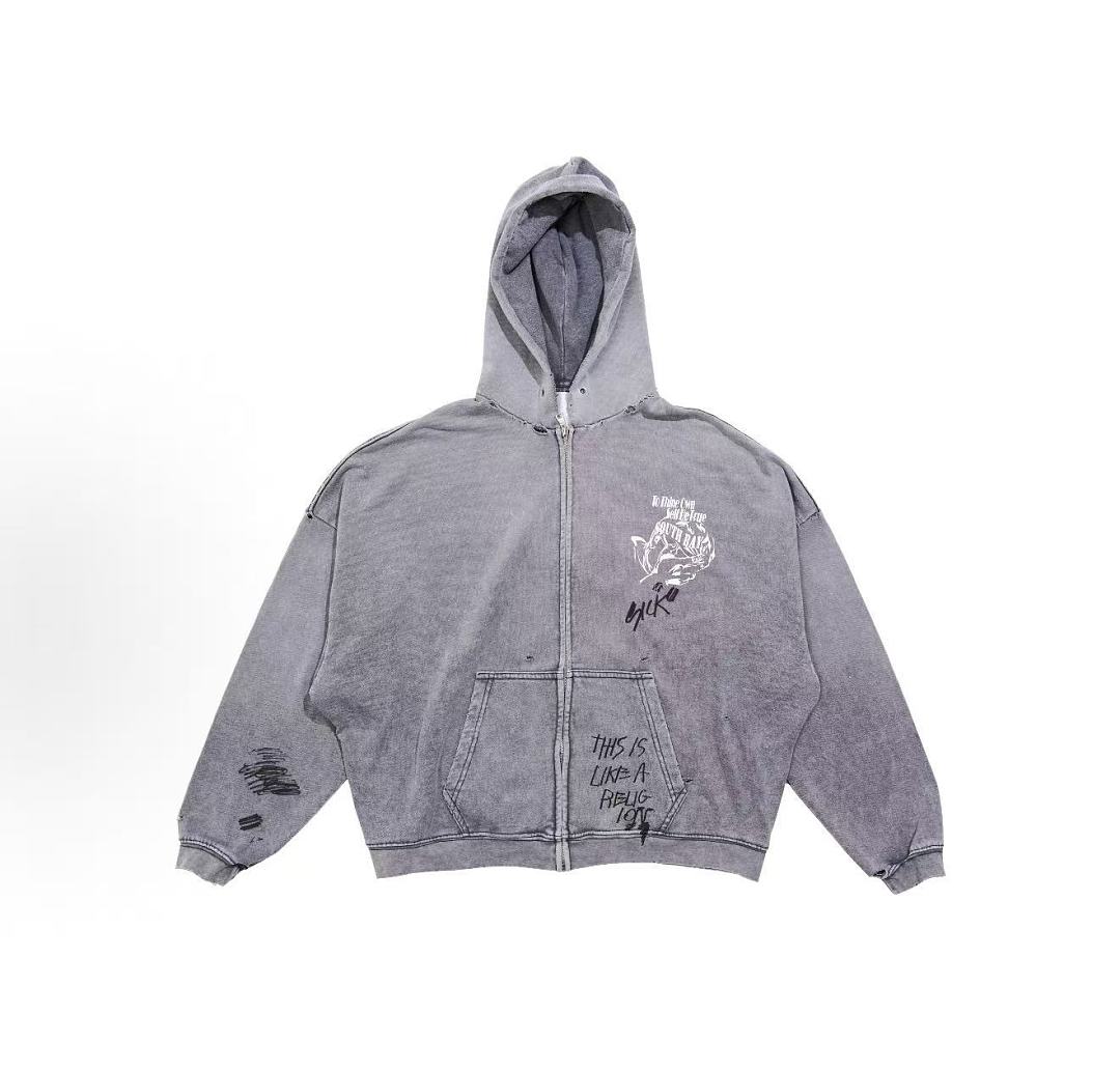 Play Hollywood Eastern Counties Zip‑Up Graffiti Hoodie