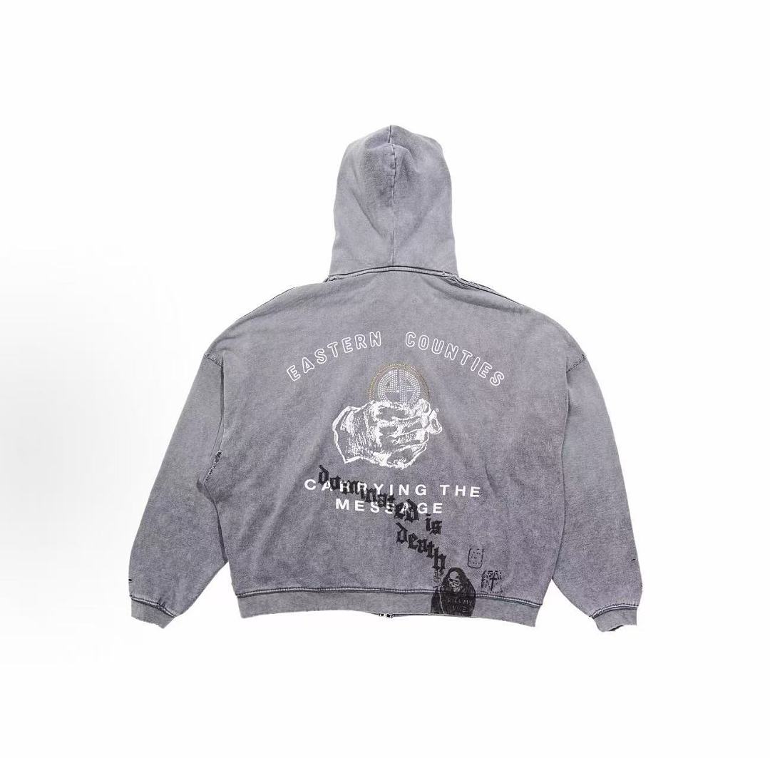 Play Hollywood Eastern Counties Zip‑Up Graffiti Hoodie