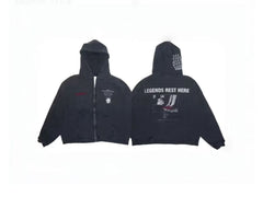 Play Hollywood Legends Rest Here Graphic Zip‑Up Hoodie