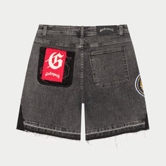 Patchwork Denim Shorts V2 (Grey)