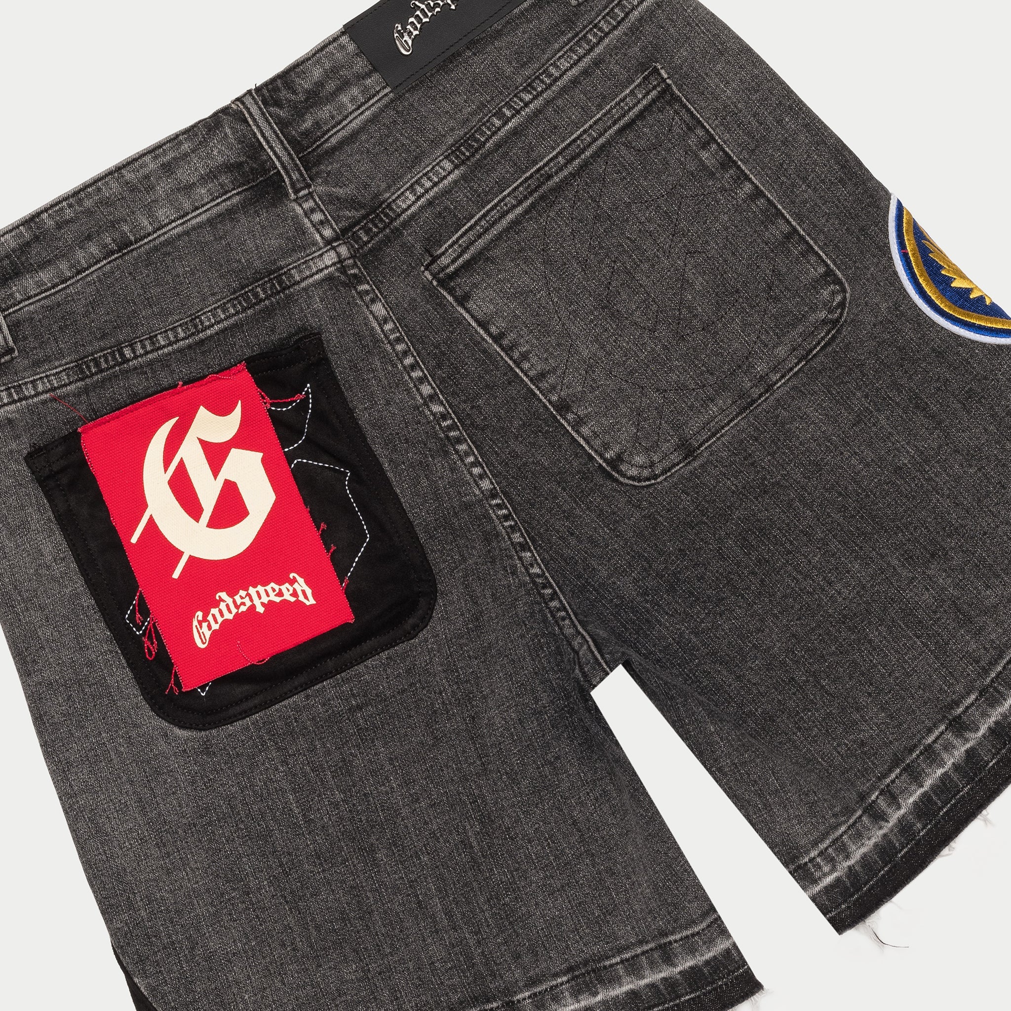 Patchwork Denim Shorts V2 (Grey)