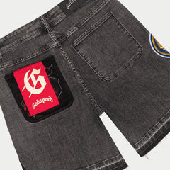 Patchwork Denim Shorts V2 (Grey)