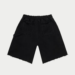 Carpenter Distressed Shorts (Black )