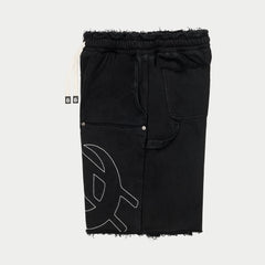 Carpenter Distressed Shorts (Black )