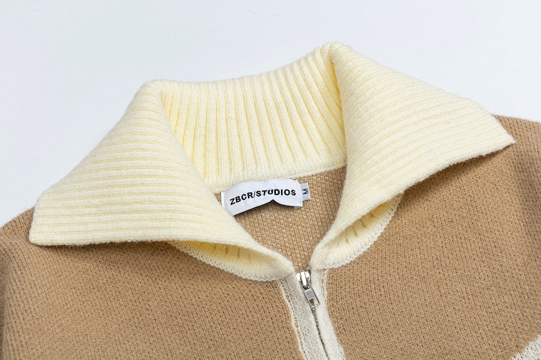 Butterfly Distressed Zip‑Up Knit Jacket