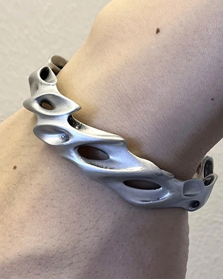 Hip-Hop Hollow Alloy Cuff Bracelet