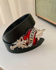 Vintage Sword Heart Buckle Belt