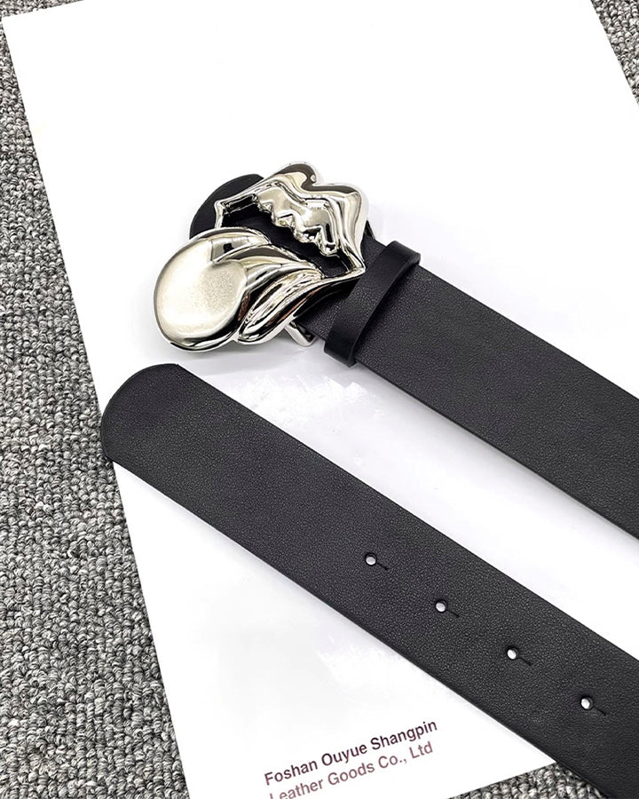 Gothic Lips PU and Alloy Belt