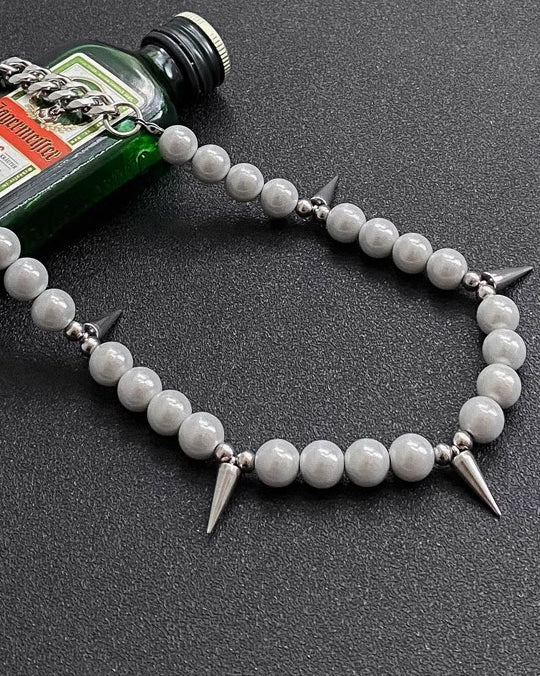 Hip-Hop Pearl Spike Necklace