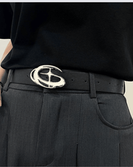 Unique Silver Buckle Design Belt