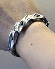 Hip-Hop Hollow Alloy Cuff Bracelet