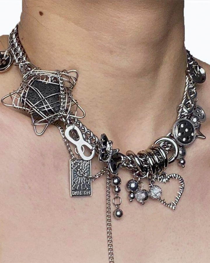 Pentagram Cosmic Star Punk Choker Necklace
