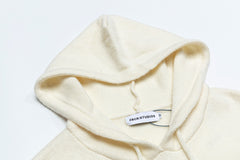 Distressed Fringe Knit Hoodie Multi‑Layer Letter Jacquard