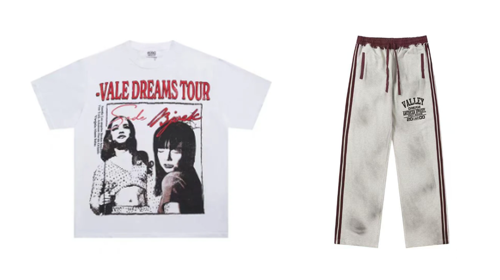 Valley Dreams Tour Graphic Tee & Striped Wide‑Leg Sweatpants Set