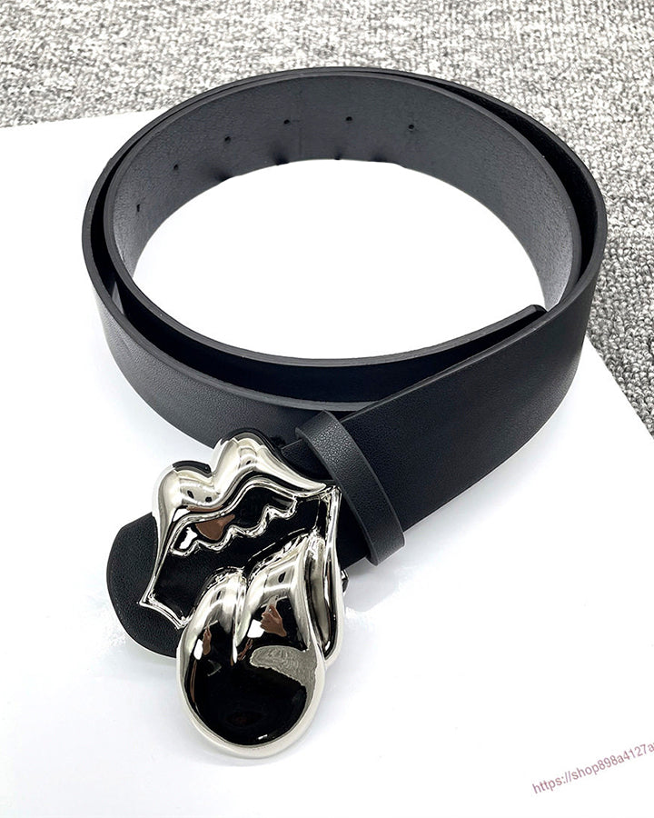 Gothic Lips PU and Alloy Belt