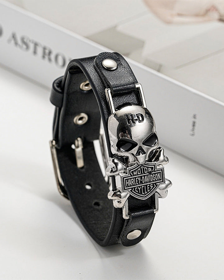 Vintage Skull Buckle Punk Bracelet