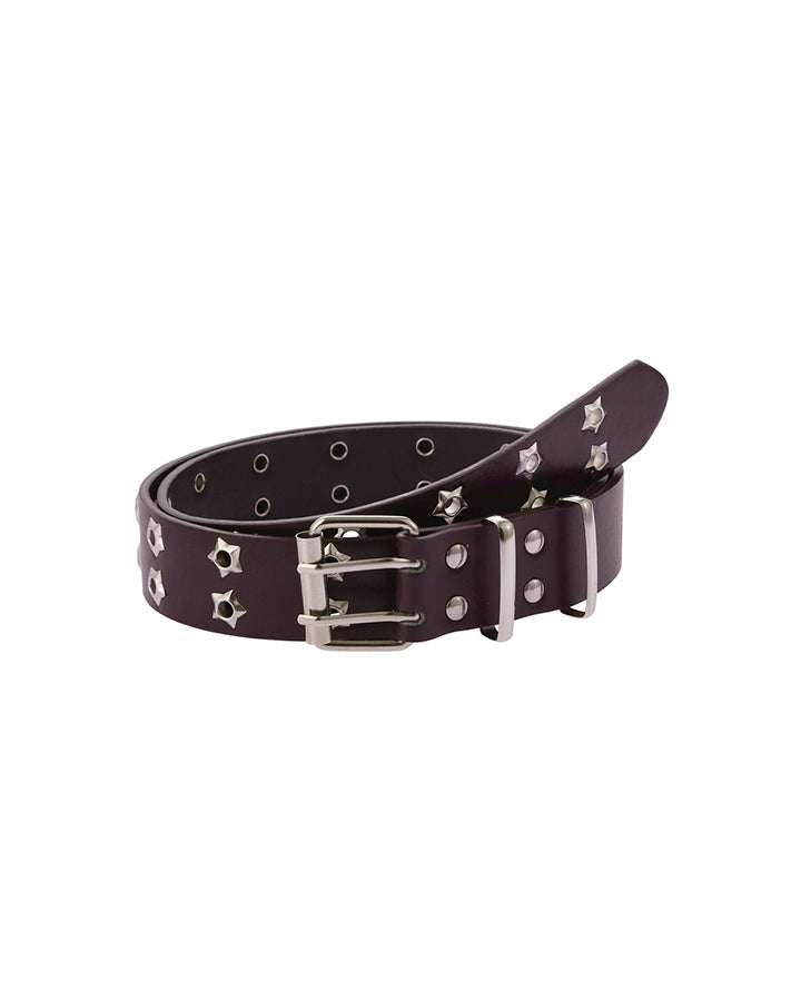 Star Cutout Double-Prong Buckle Belt