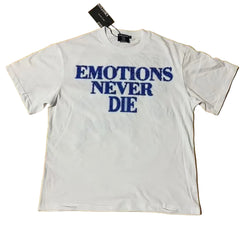 Mixed Emotions End Rhinestone Tee White/Blue