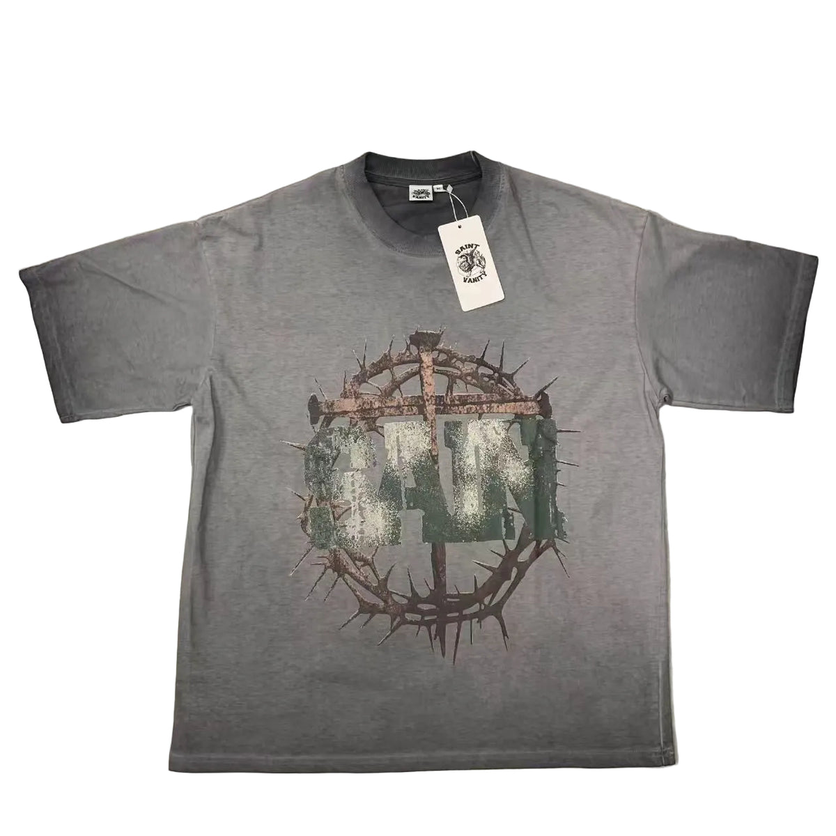 Saint Vanity Cross Tee Grey
