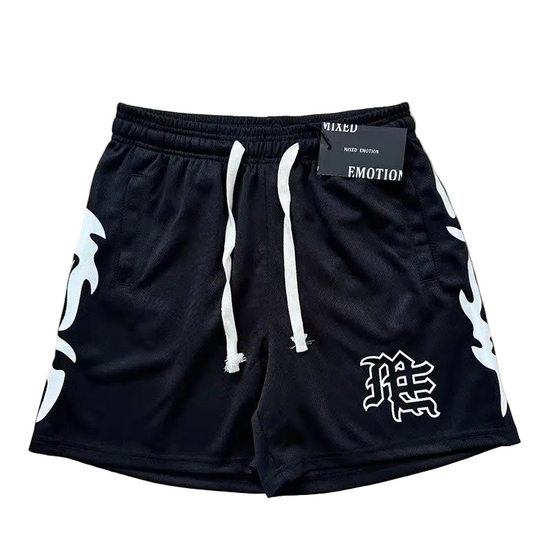 Mixed Emotion Lightning Shorts Black
