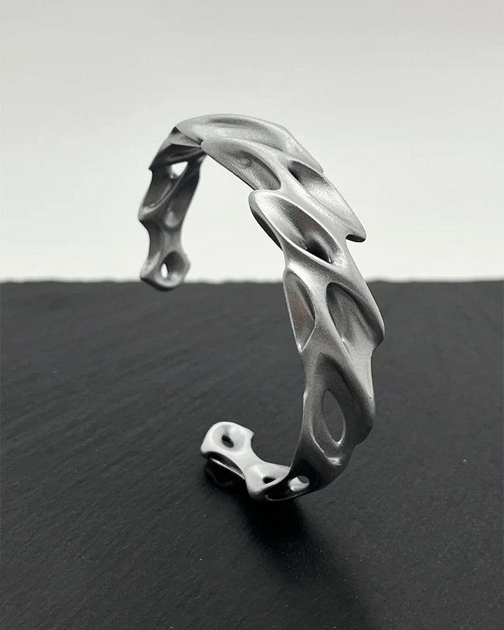 Hip-Hop Hollow Alloy Cuff Bracelet
