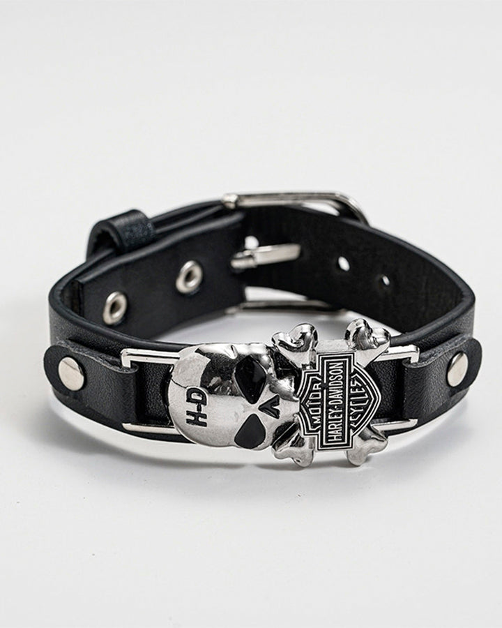 Vintage Skull Buckle Punk Bracelet