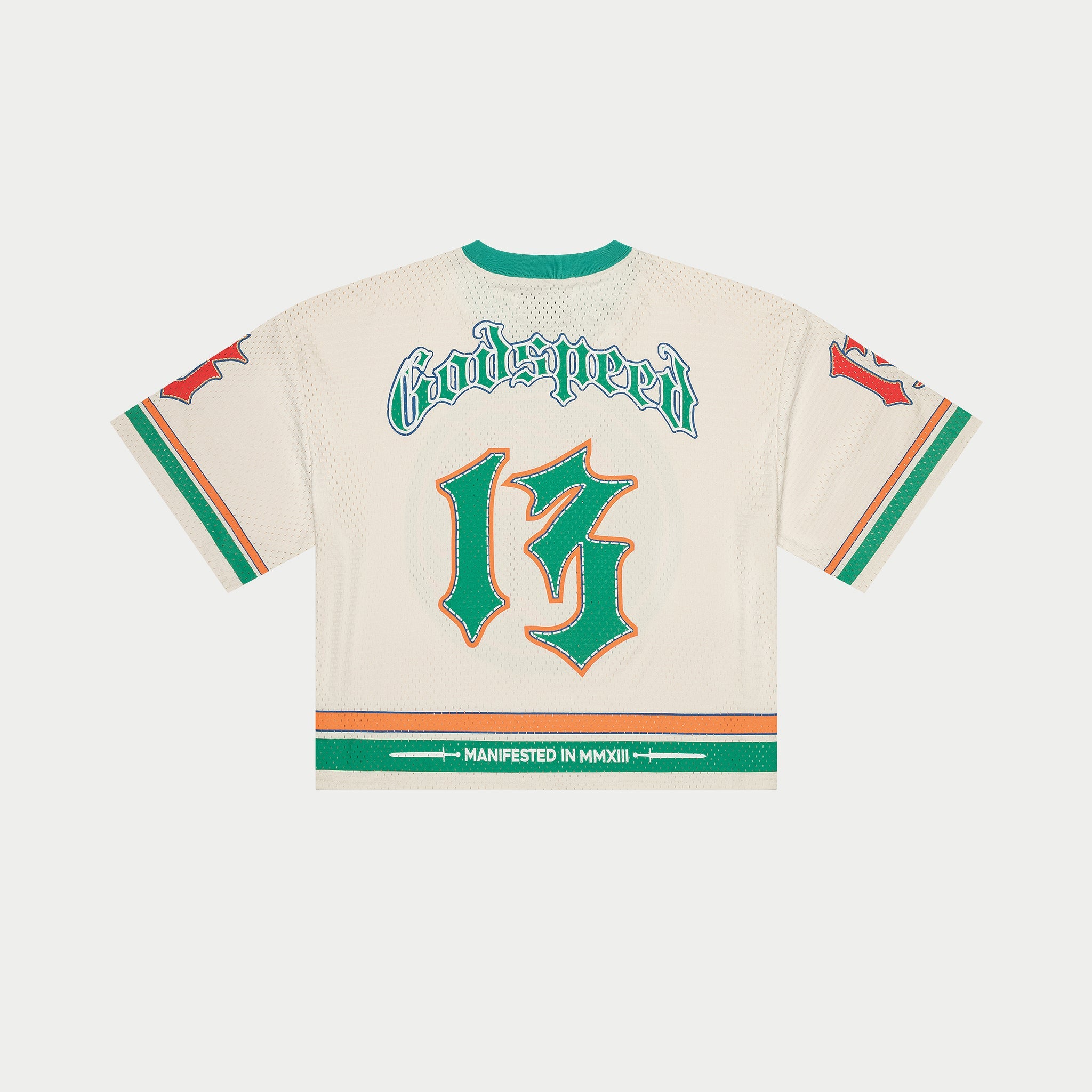 First Down Jersey (Bone/Teal/Orange)