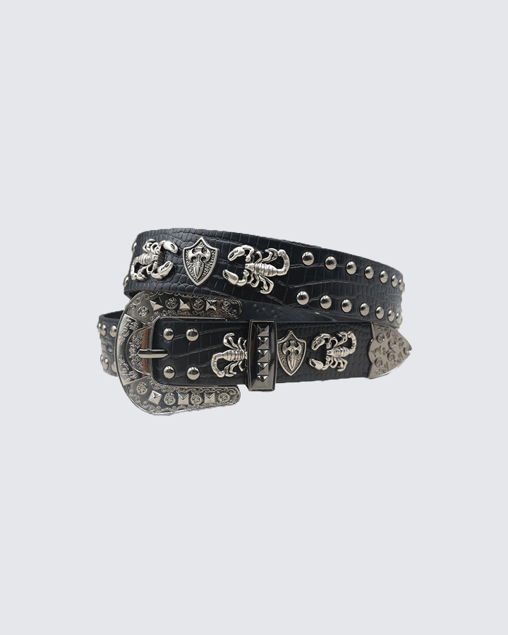 Scorpion Studded Western Punk Belt
