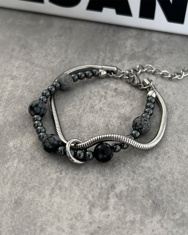 Layered Beaded Chain Bracelet
